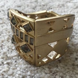 Matte enamel gold cuff